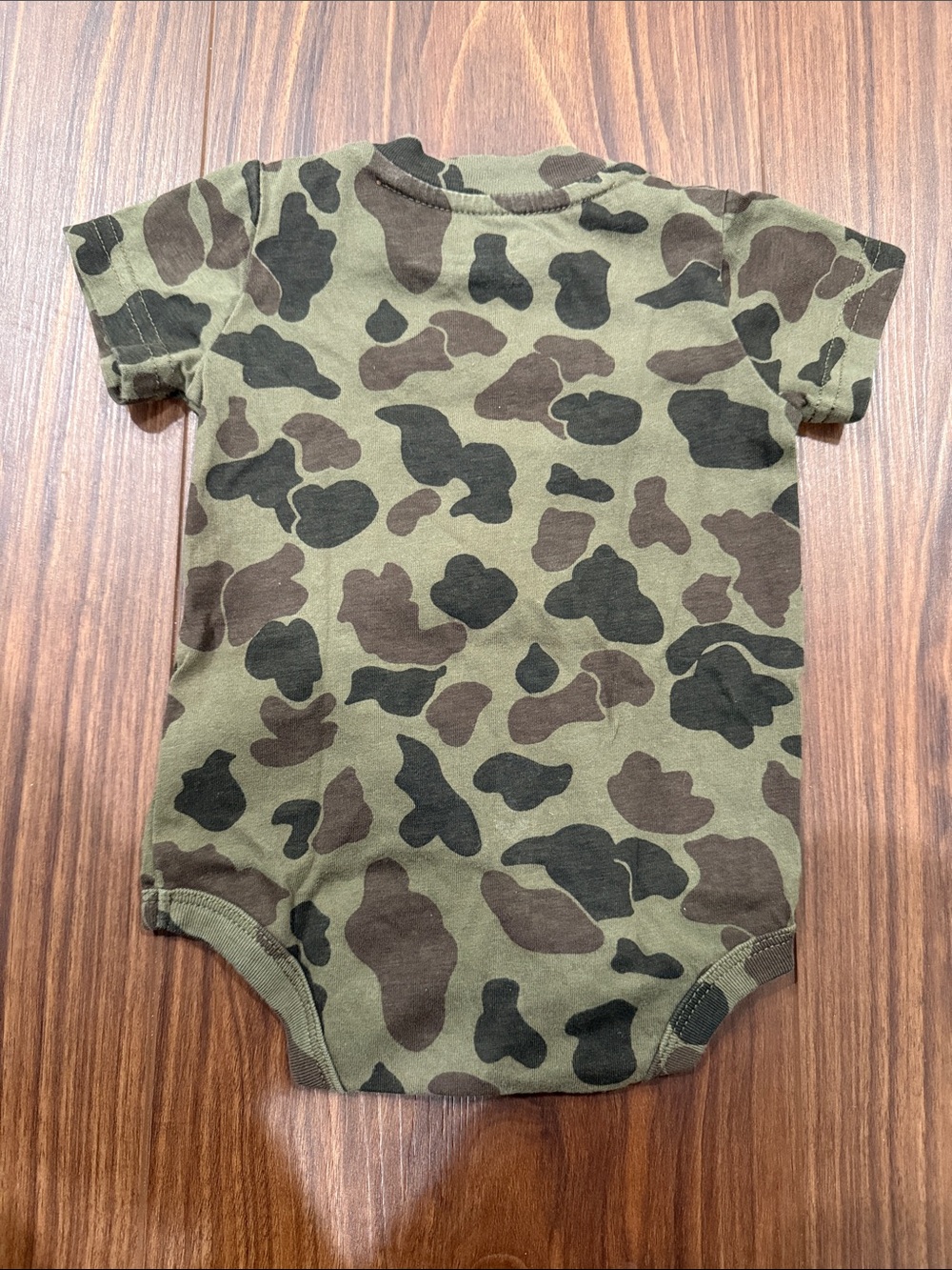 Carhartt Olive and Black Camo Baby Bodysuit with Orange Logo - Picture 6 of 6